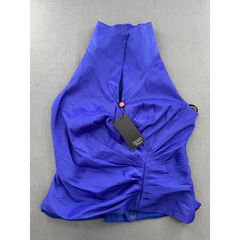 Tadashi Collection Halter Top Sz 16 Ruched High Neck Evening Cocktail Elegant
